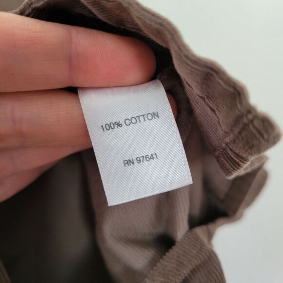 J. Jill 100% Cotton Corduroy Brown Button-Up Shirt Pockets Medium Soft - Picture 4 of 7
